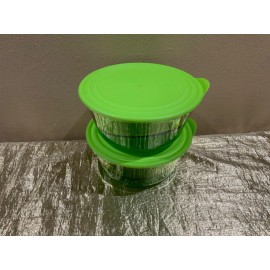 Tupperware New Tupperware Set 2 Acrylic Illusions Elegant Serving Bowls 2.3L each in Green