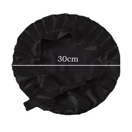 Silk Bonnet for Sleeping Curly Hair Soft Hair Bonnets with Strap Smooth Breathable Satin Sleep Cap (UK, Alpha, One Size, Black)