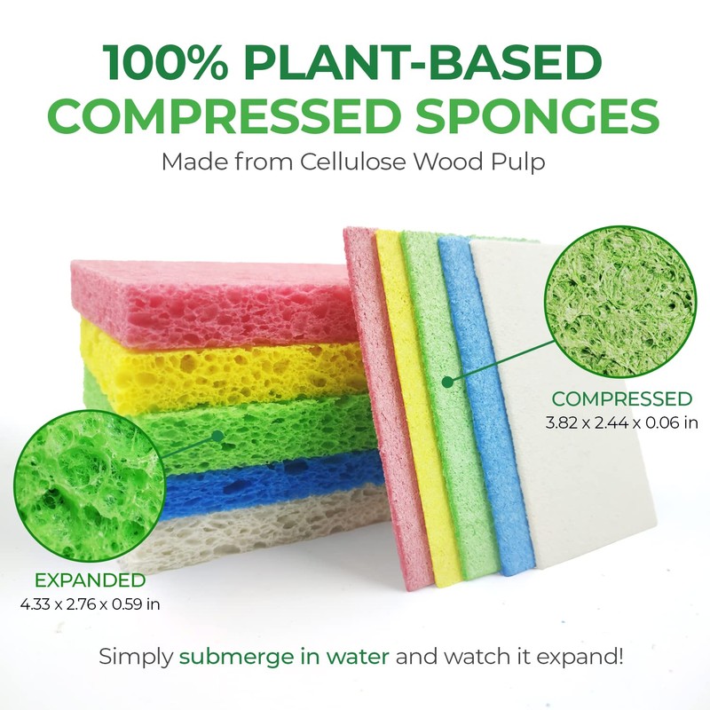 AIRNEX Biodegradable Compressed Cellulose Sponges - Pack of 32 Pop