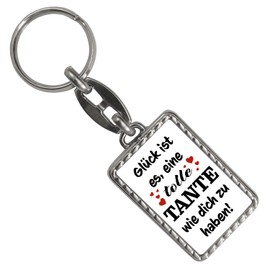 speecheese Great aunt luck key ring with border as a small lucky charm for Mother's Day or Christmas, best aunt in the world who does everything for you, multicoloured