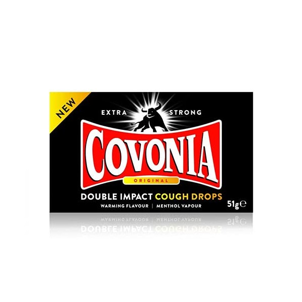 Covonia Double Impact Strong Original Cough Drops 51g