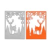 Christmas Trees Deer Frame Metal Die Cuts, Christmas Cards Metal