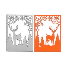 Christmas Trees Deer Frame Metal Die Cuts, Christmas Cards Metal Cutting Dies Cut Stencils Card Paper Craft DIY Template Metal Cutting Dies Album Embossing Paper Dies for Card Making Scrapbooking