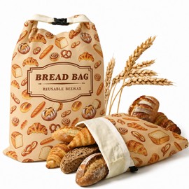 zxevg Beeswax Bread Bags 2 Pack 17x13 Inch Reusable