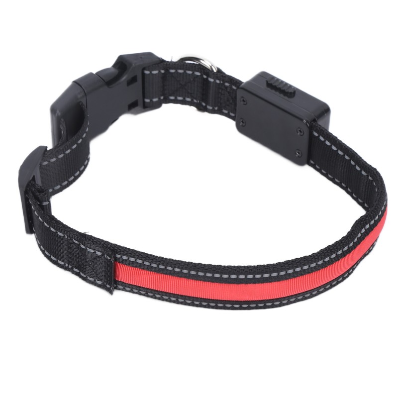 LED Dog Collar USB Rechargeable Solar Luminous Collar Adjustable Lighted