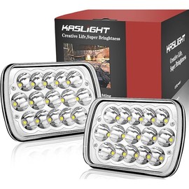 H6054 LED Headlights, Pair Rectangular 5x7 7x6 LED Headlight Hi/Low Sealed Beam Replacement Headlamp Compatible with Jeep Wrangler YJ XJ Chevy Express Ford GMC Savana Toyota Pickup Truck Van