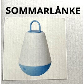 IKEA SOMMARLANKE Led Decorative Table Lamp White Blue Battery 8 1/4" NEW