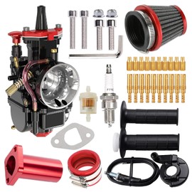 MTRPARTS PWK 28 30MM Carburetor Intake Pipe Kit - Premium Performance Parts for Predator 212 224cc 196cc 200cc 6.5hp Engines - Perfect Fit for Powersports Mini Bikes and Go Karts (red)
