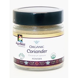 AyurBest Organics Coriander Powder, Coriandrum sativum, 100% USDA Organic, Kosher (3.6oz Jar - Powder)