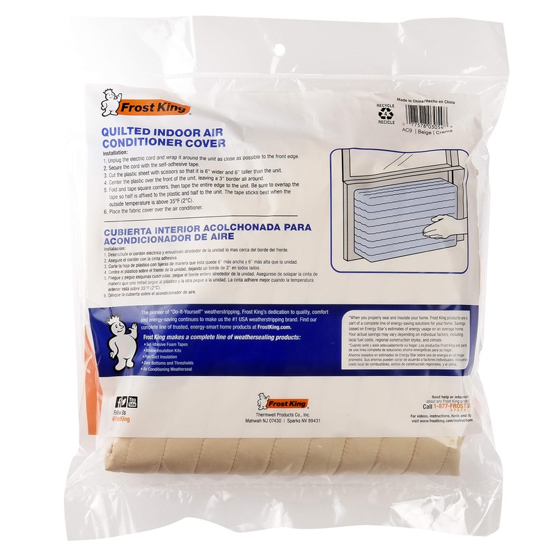 Frost King AC9H Indoor Quilted 2-Piece Standard Air Conditioner Cover