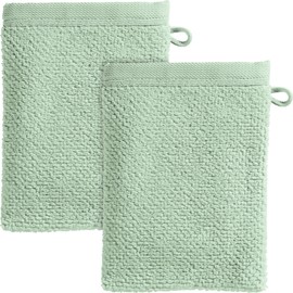 Erwin Müller Achberg Wash Mitt Pack of 2 Walk-Terry Jade Size 15 x 21 cm