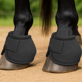 Toyosport Equine Ballistic Bell Boots，Shock-Absorbing Horse Boots, Protective Hoof Guards for Horses, Ideal for Training, Riding, and Competitions, Sturdy Oxford Cloth Fabric