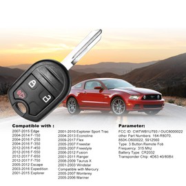 Fits for Ford F150 2011 2012 2013 2014 F250 F-350 Super Duty 2011-2016 Explorer Expedition 2009-2017 Keyless Entry Remote Start Control FCCID: OUC6000022 CWTWB1U793 40/80bit Chip 2PCS
