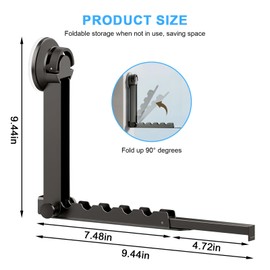 Obsoorth Clothes Drying Rack Wall-Mounted Suction Cup Folding Clothes Drying Rod Space-Saving Closet Rod with Retractable Rod for Laundry Bathroom RV Balcony, Black