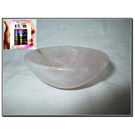 Jet International Women's Natural Rose Quartz Bowl 3" Large Gemstone Huge Big A+ Hand Carved Crystal Altar Healing Tray Dish Devotional Focus Spiritual Chakra Cleansing Metaphysical Psychic Reiki