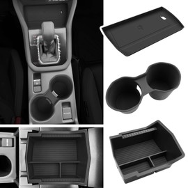 BIBIBO for 2025 Subaru Forester Center Console Organizer 2025 Subaru Forester Console Armrest Tray+Cup Holder +Wireless Charging Mat 2025 Forester Insert Organizer 2025 Subaru Forester Accessories