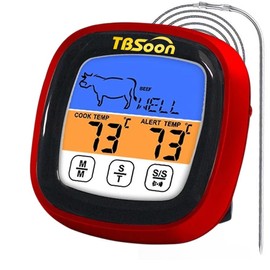 Multifunctional Digital Thermometer for Cooking,Food Thermometer+Thermometer Alarm+Kitchen Timer,Large Color Screen,Instant Read,Fast Response,grill bbq accessories,Kitchen Oven Meat Thermometer-DMT01