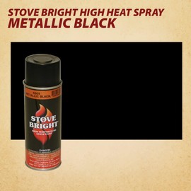 Stove Bright High Temp Spray Paint, Satin, Up To 1200 Degrees, 12 Ounce (Pack of 1), 6309 - Metallic Black