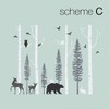 Simple Shapes Birch Trees with Animals Wall Decal - Scheme