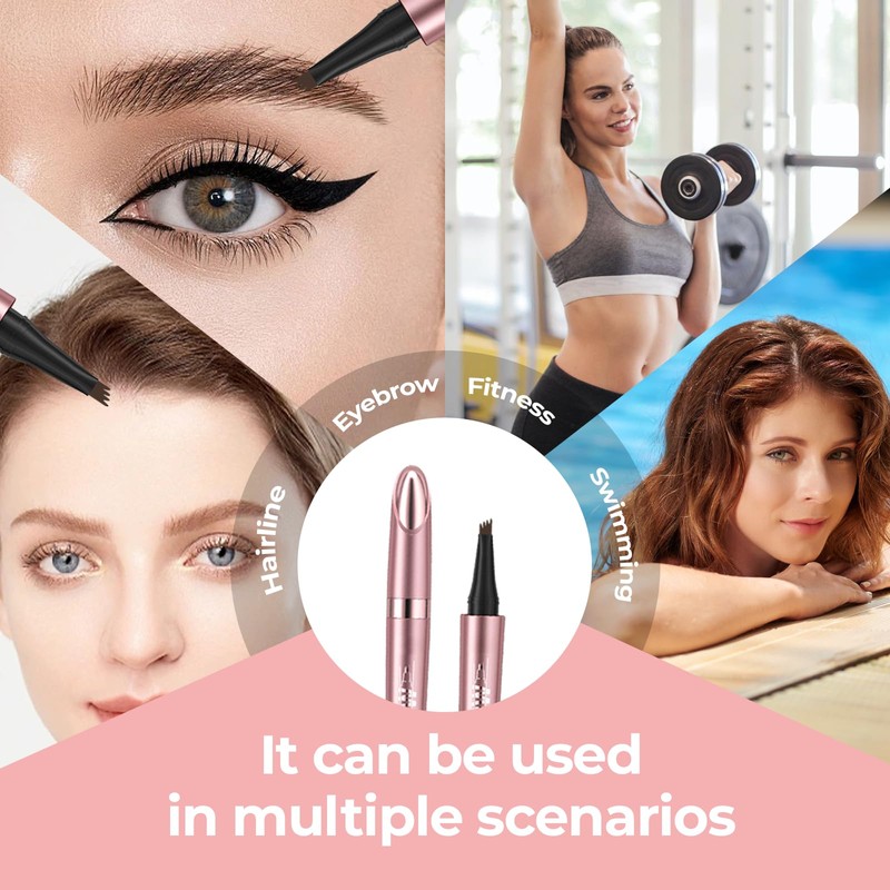 Magic Eyebrow Pen, 2024 New Microblading Eyebrow Pencil with 4