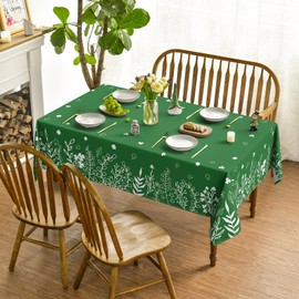 Horaldaily St. Patrick's Day Tablecloth 60×104 Inch Rectangular, Spring Wild Flowers Green Washable Seasonal Table Cover for Party Picnic Dinner Decor