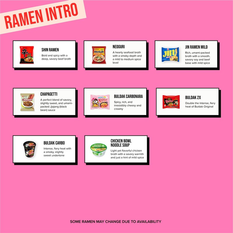 Asian Ramen Box | 8 Korean Ramen + 2 Chopsticks