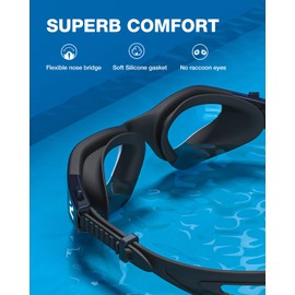 ZIONOR G1SE Swimming Goggles with UV Protection and Anti-Fog for Men Women Adults