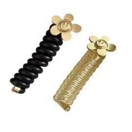 Hair Rubber Hair Accessory, Includes Metal Fittings, Coil Pony, Phone Cord Type Hair Rubber, Women's, Popular, Wire Pony Spring Hair Rubber, Coil Up, Stylish, Adult, Hair Elastic, Cute, Elegant,