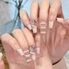 Kamize Long Fake Nails French Pink Press on Nails Full