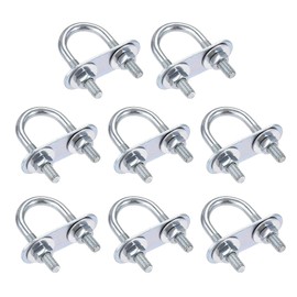 TA-VIGOR 8 sets M6 Round U-Bolts, 20mm Inner Width 50mm Length Steel U-Bolts with Nut, Plate, Washer for Attaching Piping Conduit Cable Tube Brackets Boat Trailer