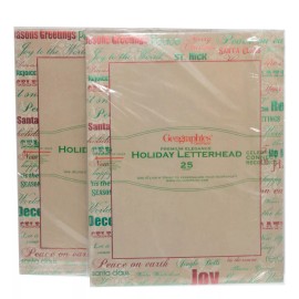 Geographics Paper 2pk Christmas 25 ct Red Green Foil Holiday Words 8.5 x 11