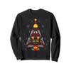 Woodworking Carpentry Christmas Tree Lights Carpenter Xmas Sweatshirt, black