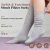 Grip Pilates Socks for Women, Yoga Slouch Socks with Grip