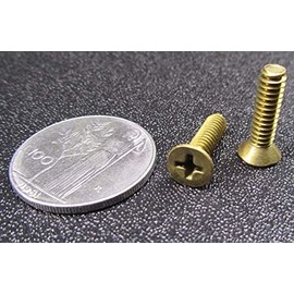 Brass Flat Head Phillips Machine Screws, FT, 10-24 Thread Size x .750" Length, 50 Pcs
