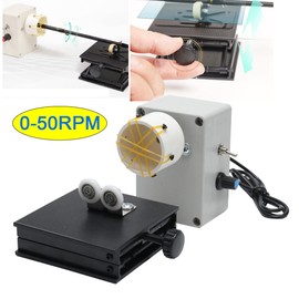 TABODD Portable Professional Fishing Rod Building Winding Tool, AC 100-240V Elctric-Drive DIY Fishing Rod Tool Machine 0-60RPM Adjustable Fishing Rod Winding Machine for Epoxy Drying