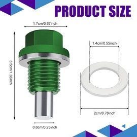 M14×1.5 Magnetic Oil Drain Plug, Transmission Oil Plug, Oil Pan Sump Drain Nut Bolt Screw Repair Kit, Car Magnetic Oil Drain Plug Removal Tool for Honda, Mazda, Suzuki, Jeep, Odyssey