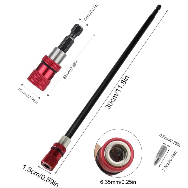 FTXanty 2 x Magnetic Bit Holder (305 mm + 65