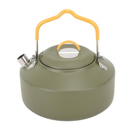 1L Outdoors Kettle Heat Resisting Stainless Steel Teapot Portable Camping Water Kettle with Collapsible Handle for Travel Picnic