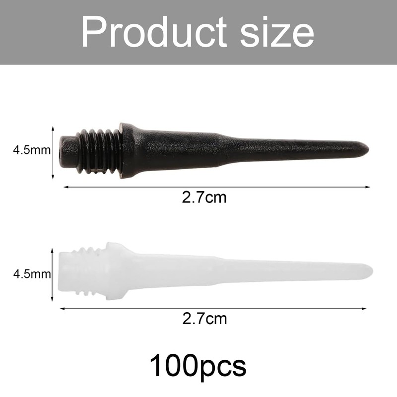 DHWEKU Pack of 100 Dart Tips, Plastic, Premium Soft Dart