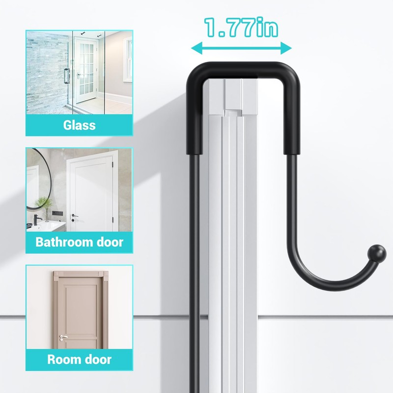 Aitatty Over the Door Shower Caddy Hanging: Black Rustproof Shower