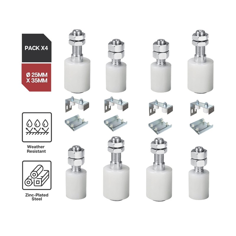 DOJA Industrial | Nylon Sliding Castors | 25 mm x