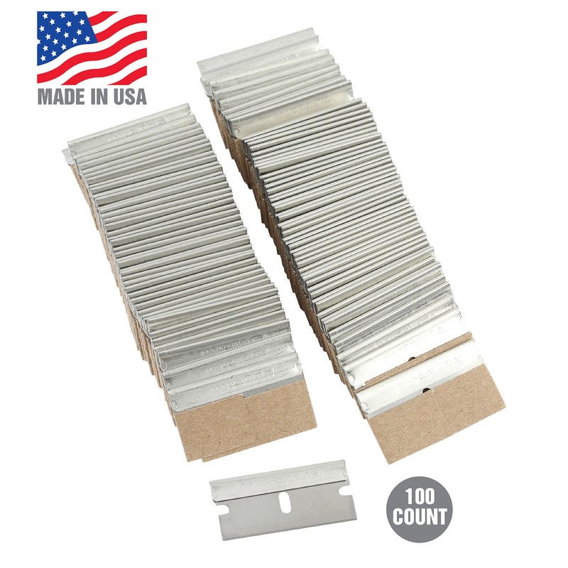 OEMTOOLS 25181 Razor Blades, 100 Pack Utility Knife Blades Refills,