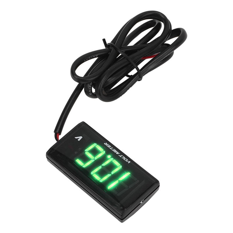 Universal LCD Motorcycle Voltmeter Ultra Thin Waterproof Voltmeter with Left