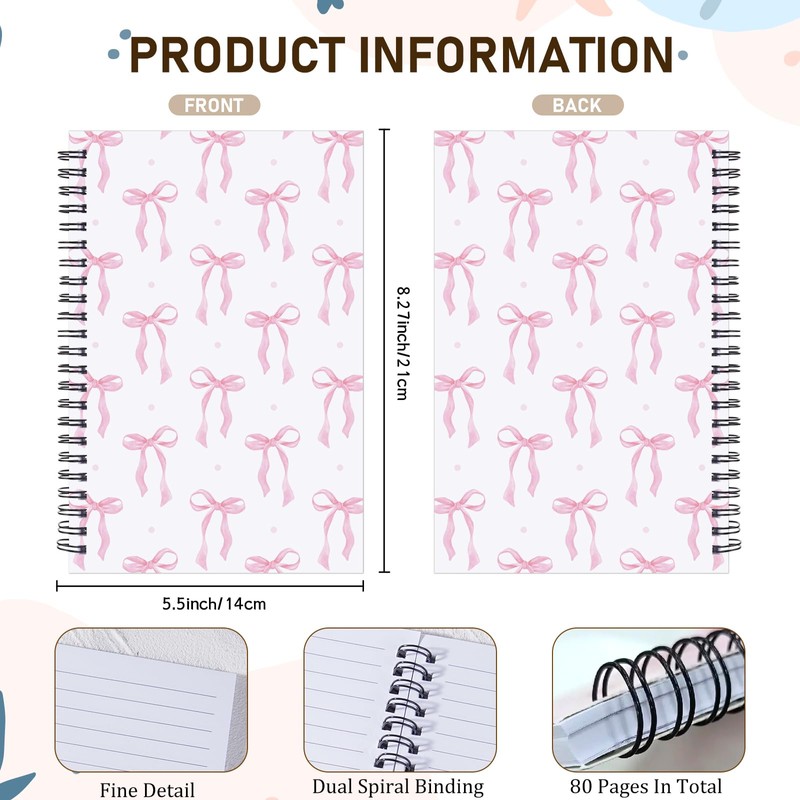 INCOK Coquettte Pink Bow Notebook - Preppy Stuff Preppy School