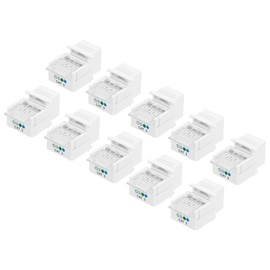 sourcing map 2 Pack RJ11 Cat 3 Telephone Jack, Cat3 Coupler Phone No Punch Down Tool-Free Module Connector Adapter, White, 19mm