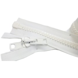 (220cm , White) - Bimini Top 10 White Marine Double Pull Zipper 220cm YKK Zipper Reversible Moulded with 2 Heads Separating
