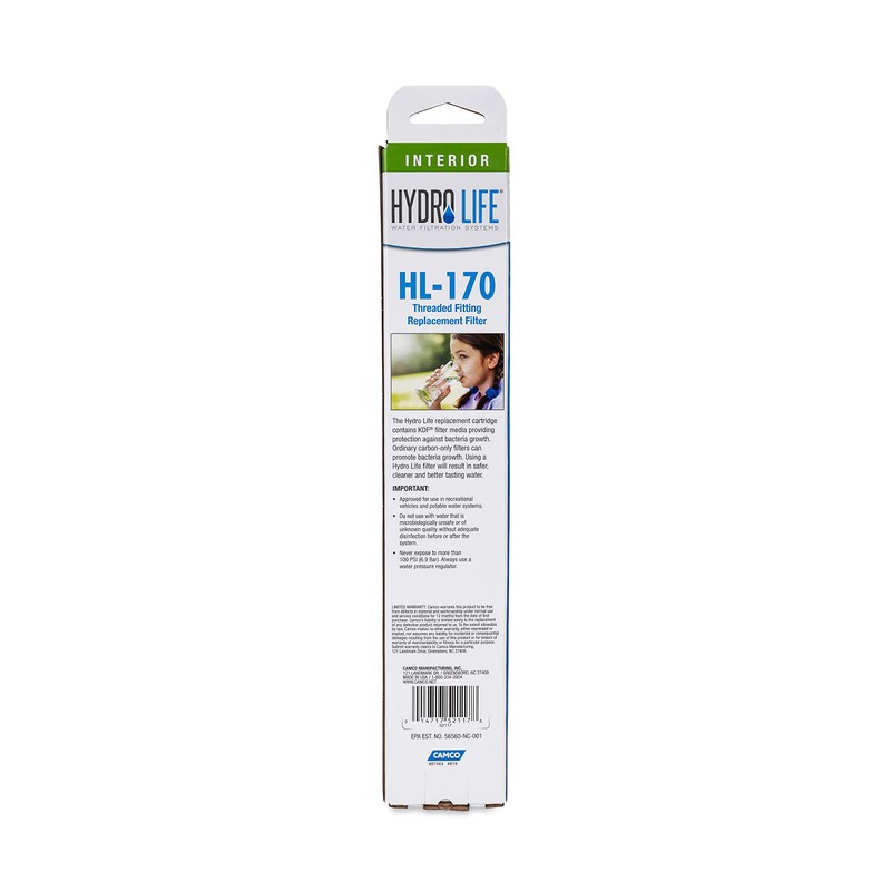 Hydro Life Camco 52117 - Filtro HL 170 roscado, 1