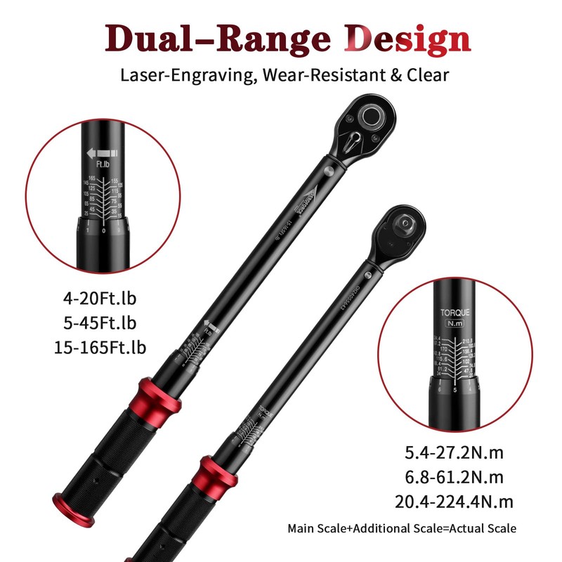 AEROFORCE 1/4 & 3/8 & 1/2-inch Drive Click Torque Wrench,