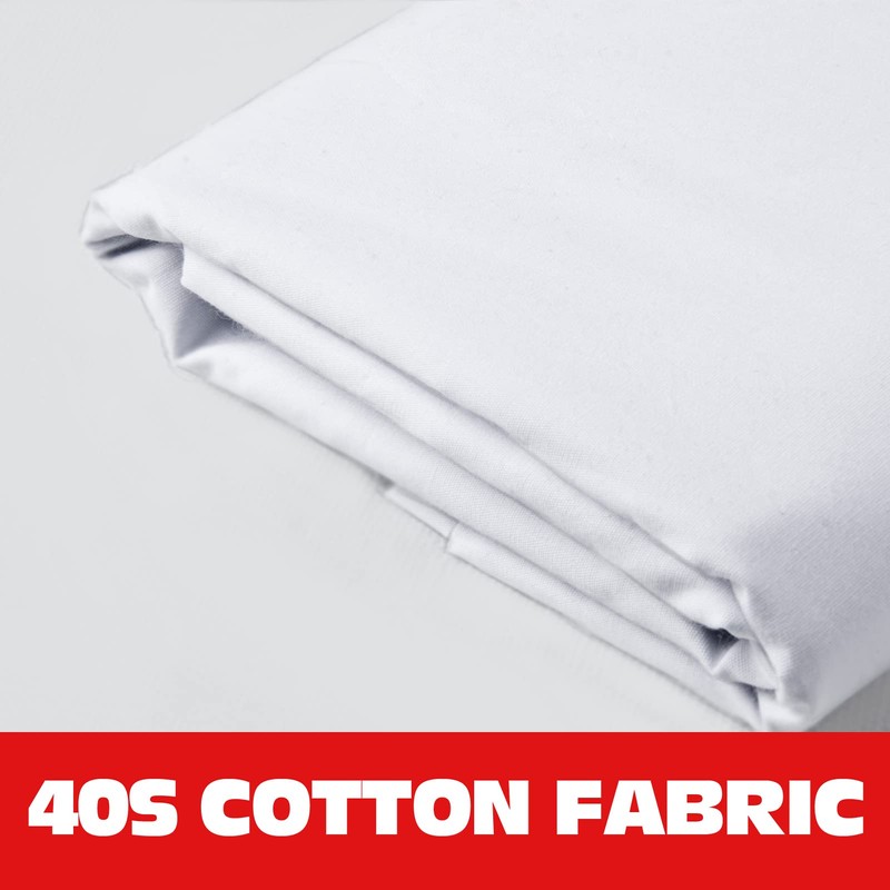 30 pcs White Cotton Fabric Squares, 9 x 9 Inches