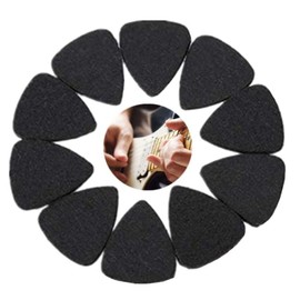 Vbest life 10 PCs Wool Felt Guitar Picks Ukulele Picks Plectrums with Solid Leather Thin Guitar Picks Colorful for Electric Acoustic Bass Guitar 3mm Black White Gray(Black)
